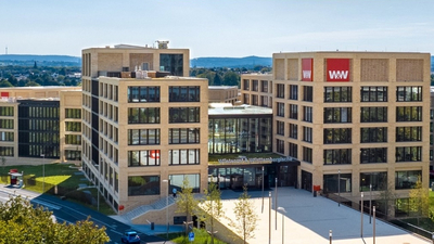 Wüstenrot Bausparen Verwaltungsgebäude Wüstenrot mit Logo